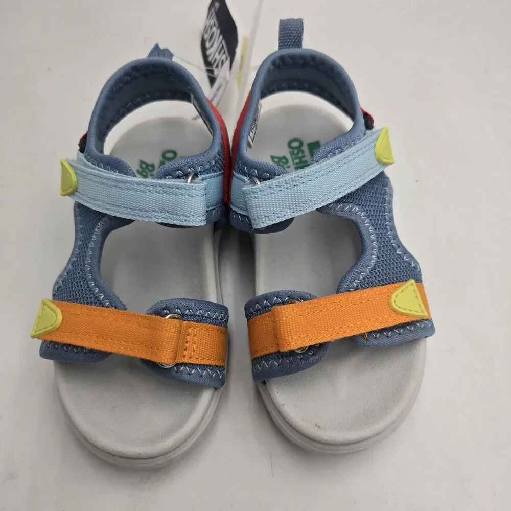 OshKosh B'Gosh Toddler Boy Hook & Loop Strap Sandal Meadow Size 8 MultiColor NWT
